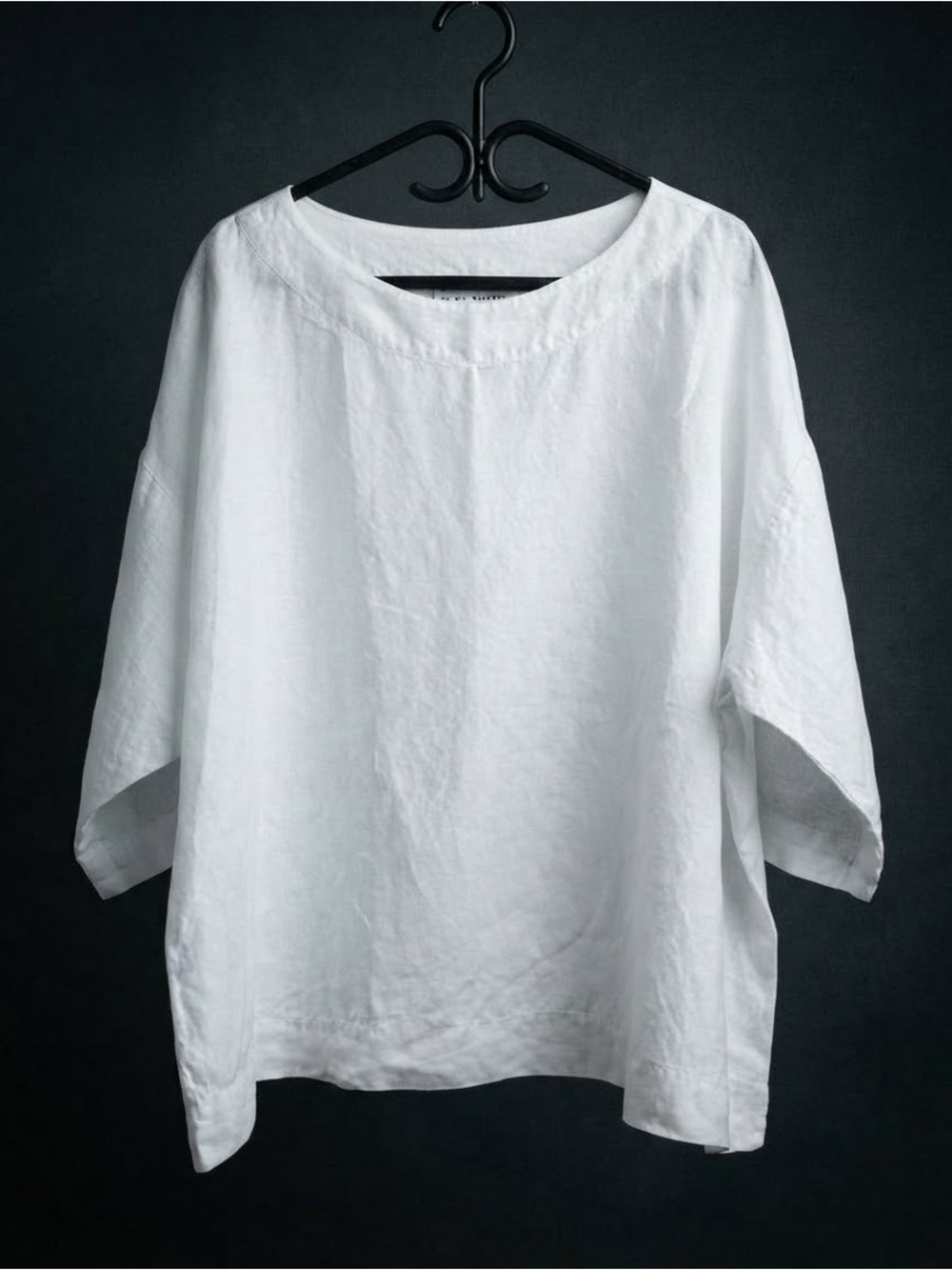 Bryn Walker 100% Linen White Oversized Boatneck Boxy Blouse Top Size Large